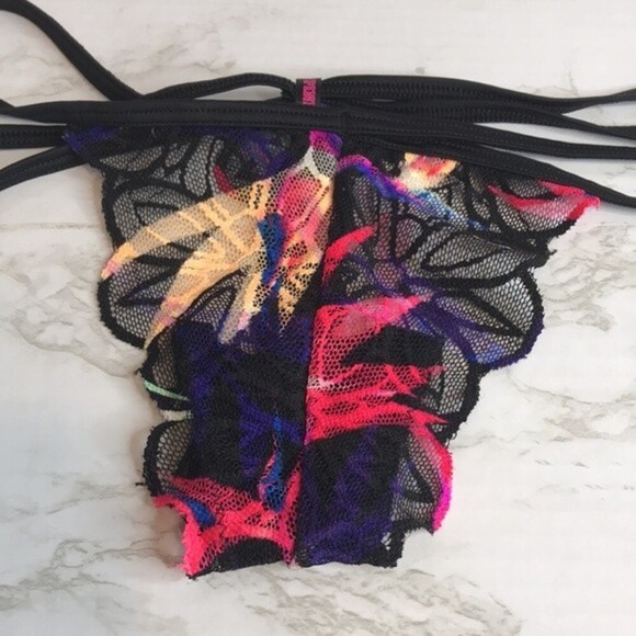 Victoria’s Secret PINK sexy lace colorful thong panty size small - Picture 2 of 8